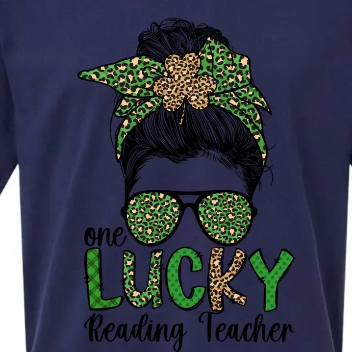 Lucky Reading Teacher St Patrick's Day Reading Specialist Funny Gift Sueded Cloud Jersey T-Shirt