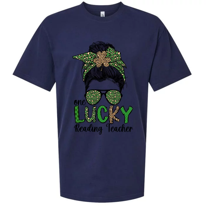 Lucky Reading Teacher St Patrick's Day Reading Specialist Funny Gift Sueded Cloud Jersey T-Shirt