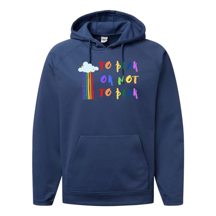 Lgbtq Rainbow To Bear Or Not To Bear Colorful With Cloud Gift Performance Fleece Hoodie