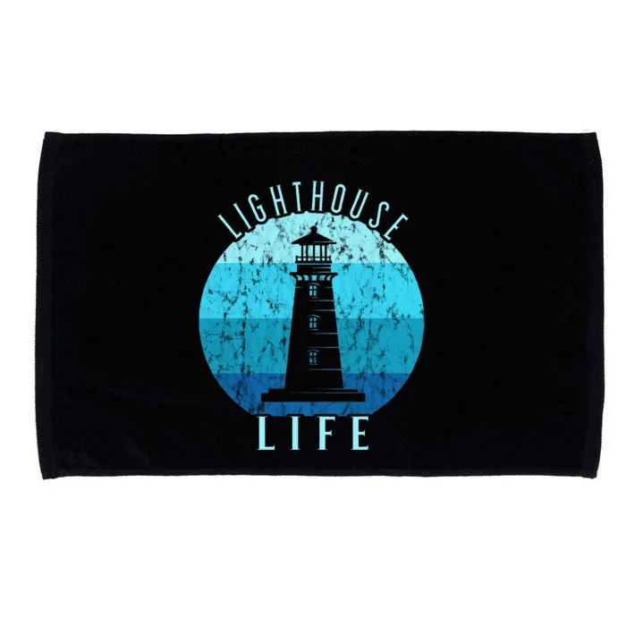 Lighthouse Retro Vintage Lighthouse Life Seaside Boating Microfiber Hand Towel