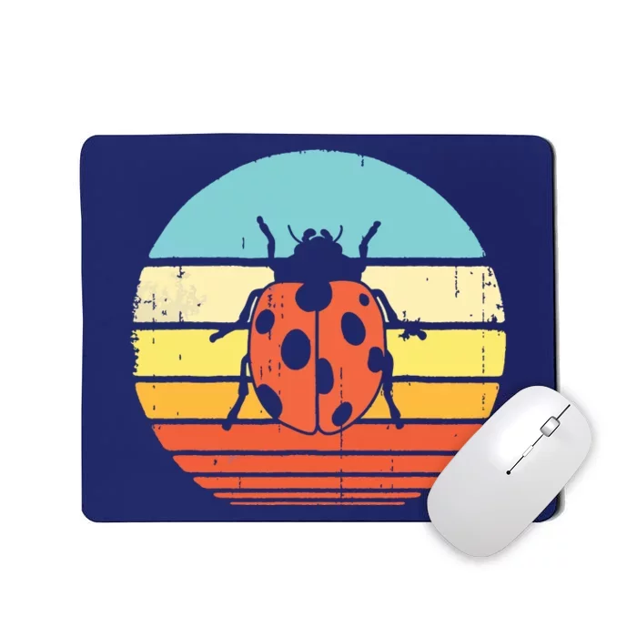 Ladybug Retro Vintage 60s 70s Sunset Bug Insect Men Women Mousepad