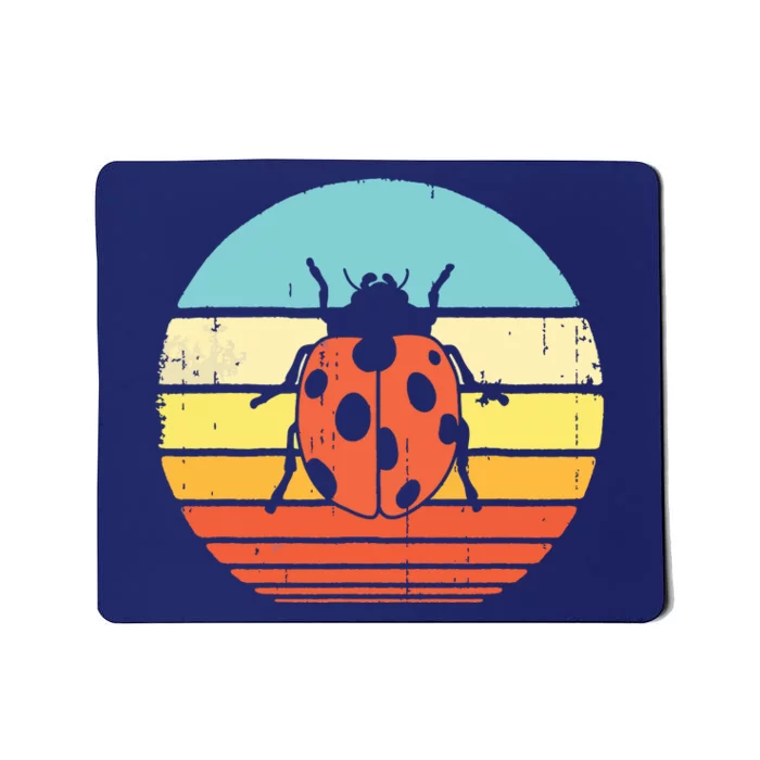 Ladybug Retro Vintage 60s 70s Sunset Bug Insect Men Women Mousepad