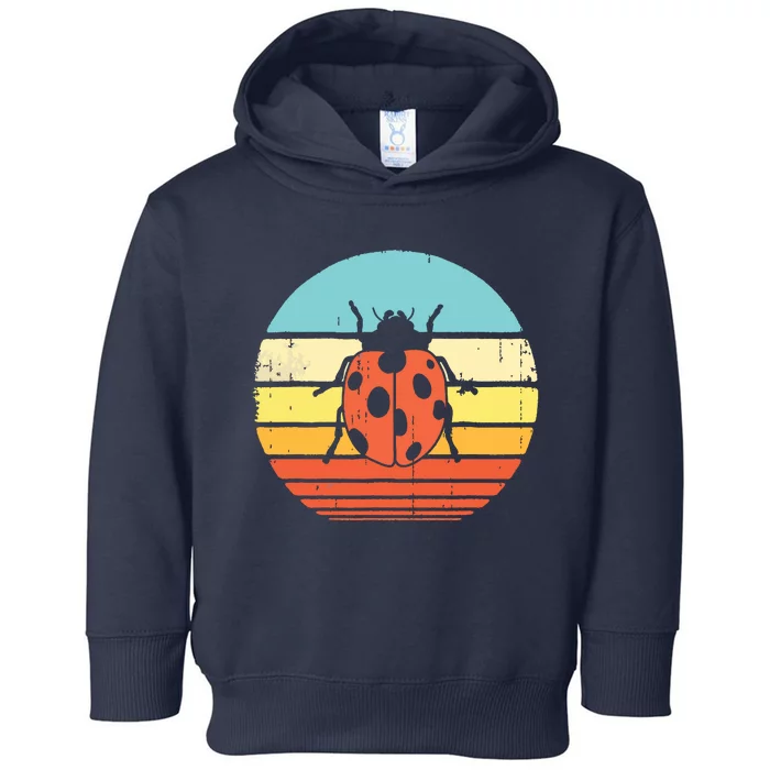 Ladybug Retro Vintage 60s 70s Sunset Bug Insect Men Women Toddler Hoodie