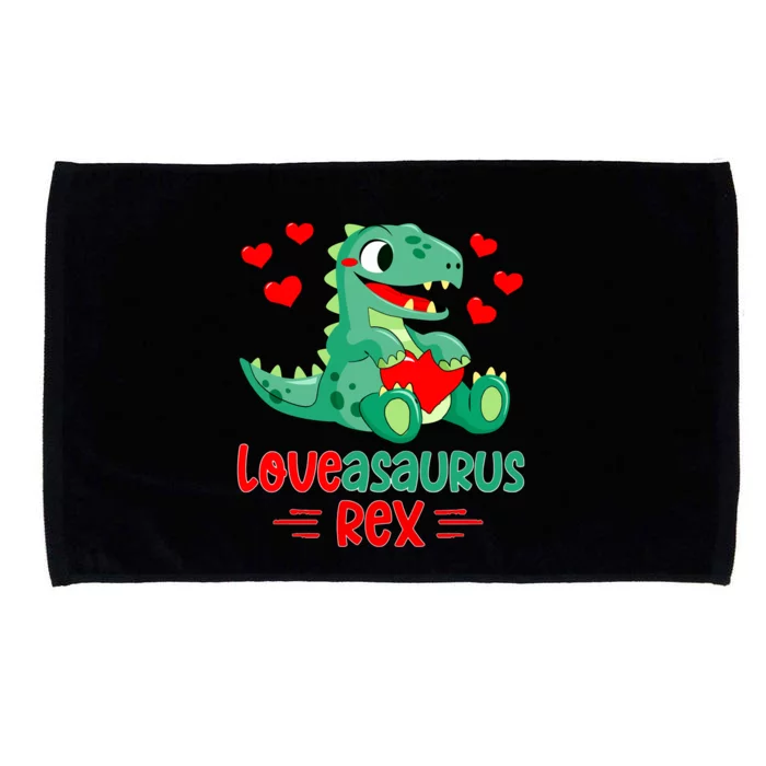 Loveasaurus Rex Valentines Day Dinosaur Lover Gift Microfiber Hand Towel