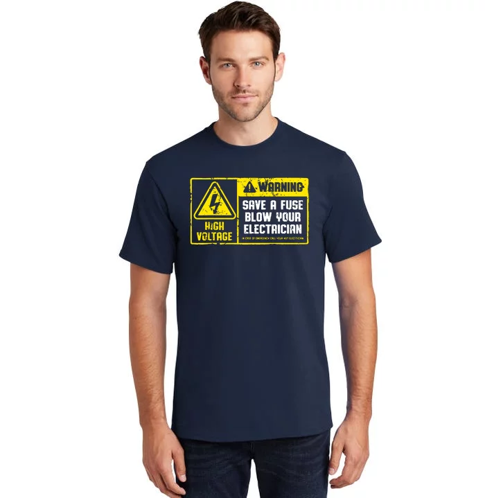 Lineman Retro Vintage Electrician Save A Fuse Tall T-Shirt