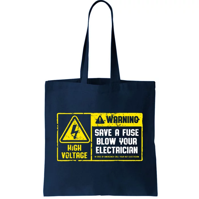 Lineman Retro Vintage Electrician Save A Fuse Tote Bag