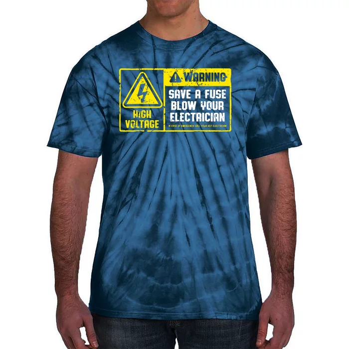 Lineman Retro Vintage Electrician Save A Fuse Tie-Dye T-Shirt