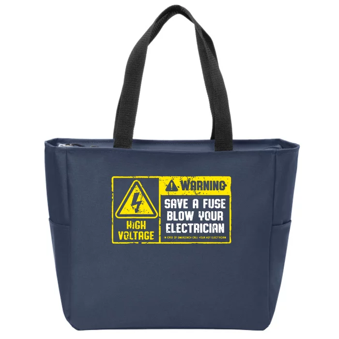 Lineman Retro Vintage Electrician Save A Fuse Zip Tote Bag