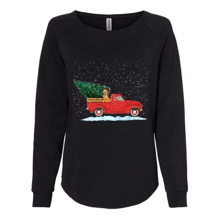 Labrador Retriever Vintage Red Pickup Truck Christmas Tree Cool Gift Womens California Wash Sweatshirt