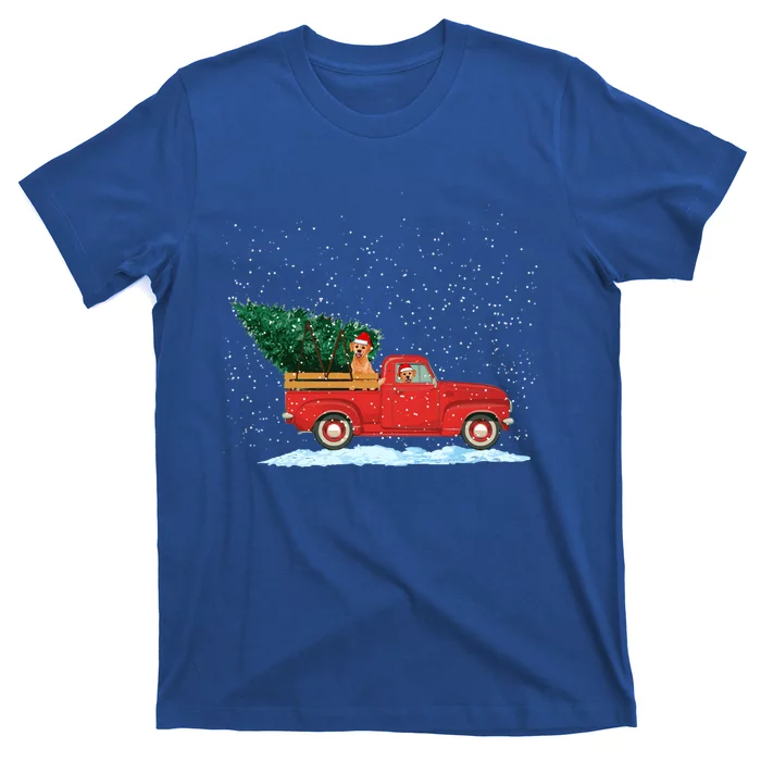 Labrador Retriever Vintage Red Pickup Truck Christmas Tree Cool Gift T-Shirt