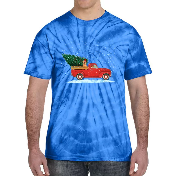 Labrador Retriever Vintage Red Pickup Truck Christmas Tree Cool Gift Tie-Dye T-Shirt