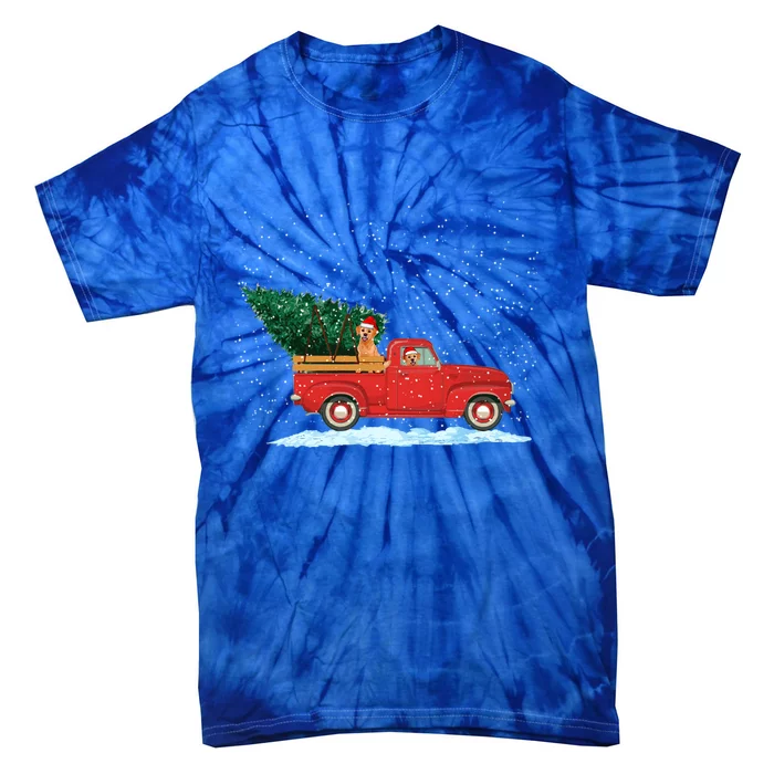 Labrador Retriever Vintage Red Pickup Truck Christmas Tree Cool Gift Tie-Dye T-Shirt