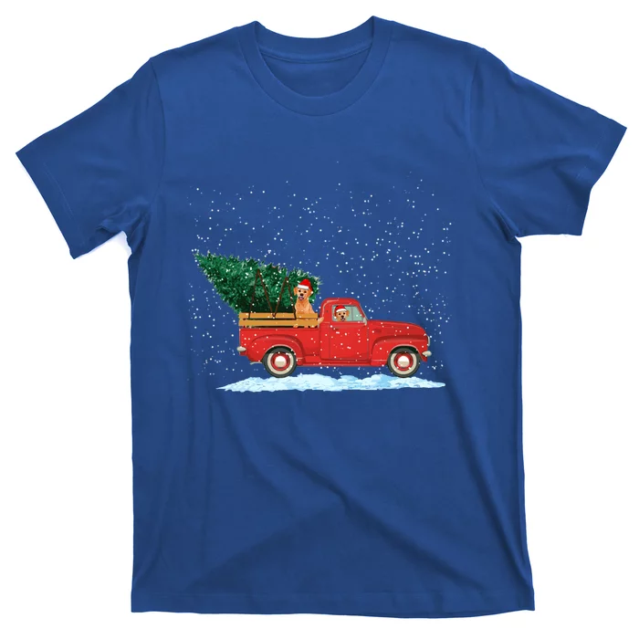 Labrador Retriever Vintage Red Pickup Truck Christmas Tree Gift T-Shirt