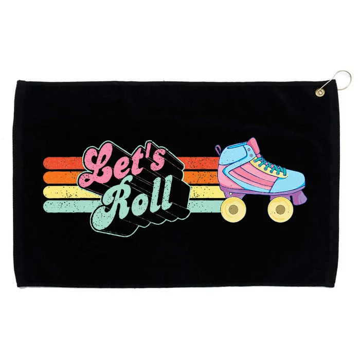 LetS Roll Vintage Roller Skating Retro Skate Skater Grommeted Golf Towel