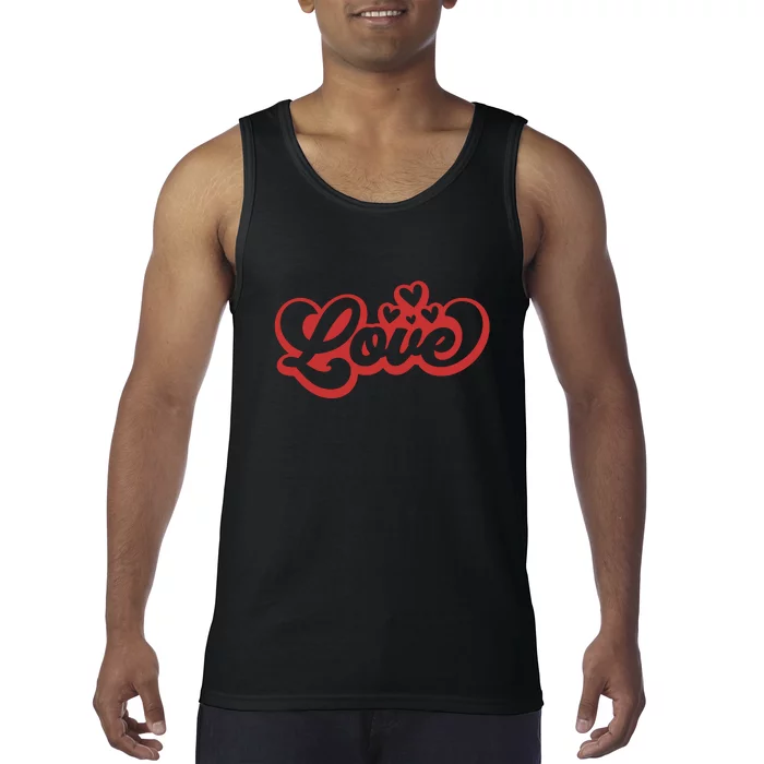 Love Retro Valentine's Day Gift Tank Top