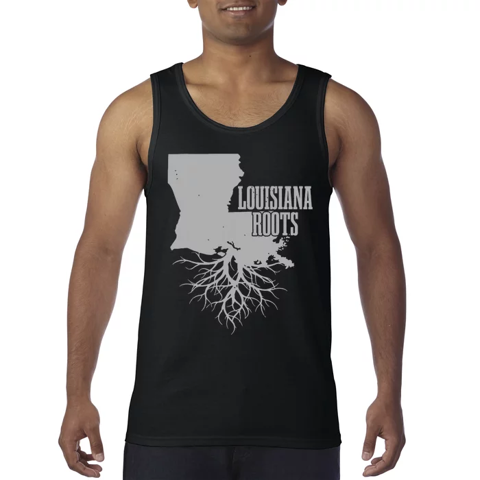 Louisiana Roots Vintage Usa Patriotic Pride State Map Gift Tank Top