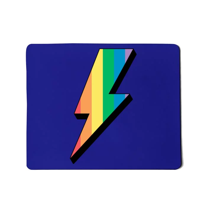 Lgbtq Rainbow Vintage Bolt Of Lightning Retro Lgbt Pride Gift Mousepad