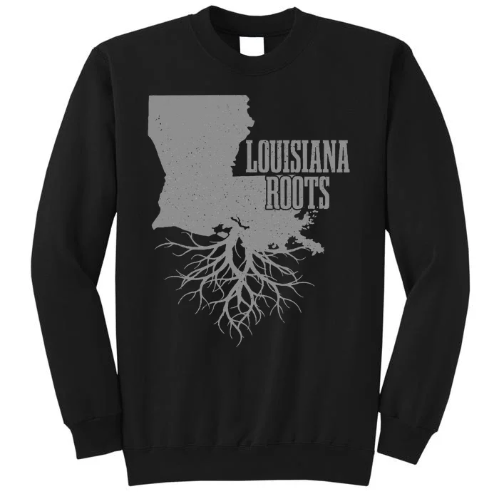 Louisiana Roots Vintage Usa Patriotic Pride State Map Gift Tall Sweatshirt