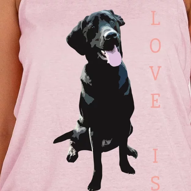 Labrador Retriever Women Men Kids Black Lab Dog Mom Women's Knotted Racerback Tank