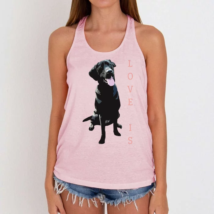 Labrador Retriever Women Men Kids Black Lab Dog Mom Women's Knotted Racerback Tank