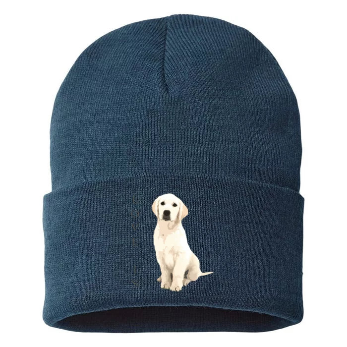 Labrador Retriever Women Men Kids White Lab Dog Mom Sustainable Knit Beanie