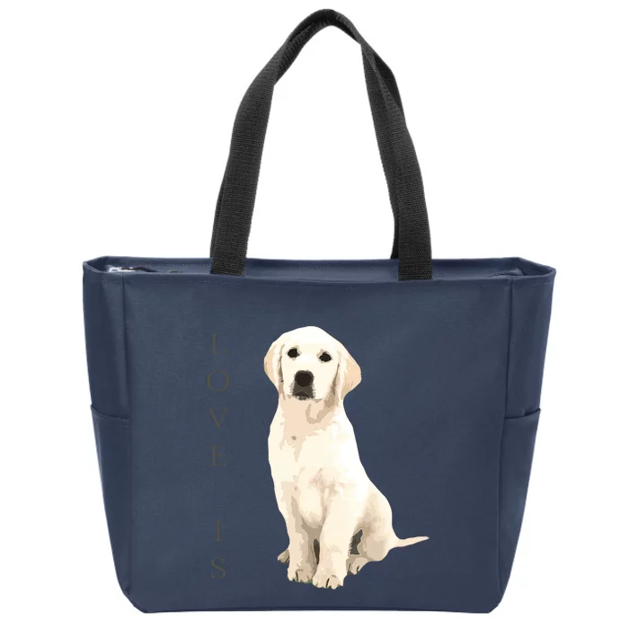 Labrador Retriever Women Men Kids White Lab Dog Mom Zip Tote Bag