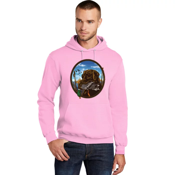 Labrador Retriever With Mallard Duck Hunting Hoodie