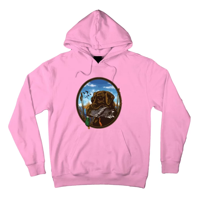 Labrador Retriever With Mallard Duck Hunting Hoodie