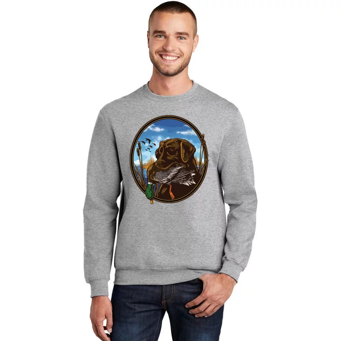 Labrador Retriever With Mallard Duck Hunting Tall Sweatshirt