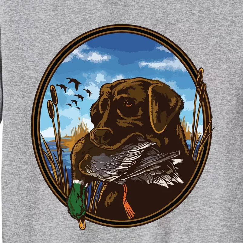 Labrador Retriever With Mallard Duck Hunting Tall Sweatshirt