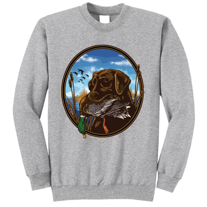 Labrador Retriever With Mallard Duck Hunting Tall Sweatshirt