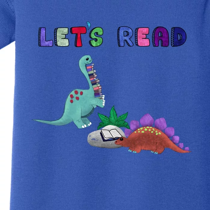 Let’S Read With The Dinosaurs Reading Reader School Gift Baby Bodysuit