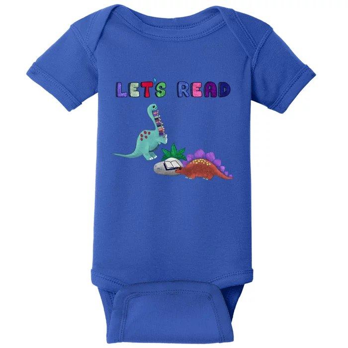 Let’S Read With The Dinosaurs Reading Reader School Gift Baby Bodysuit