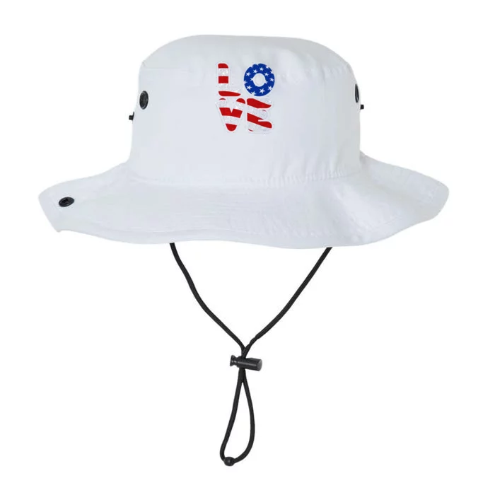 LOVE Red White And Blue Stars And Stripes Legacy Cool Fit Booney Bucket Hat