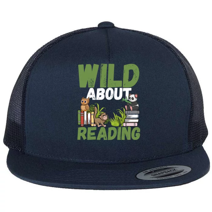 Love Reading Wild About Books Gift Teachers Gift Flat Bill Trucker Hat