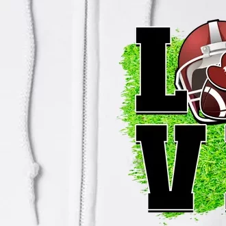 Love Rugby Word Love Football Ball Full Zip Hoodie