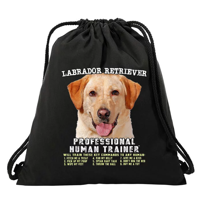 Labrador Retriever Yellow Lab Professional Human Trainer Drawstring Bag