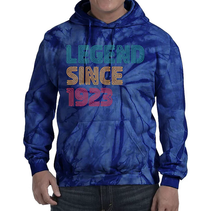 Legend Since 1923 100 Year Old Born In 1923 100th Birthday Tie Dye Hoodie