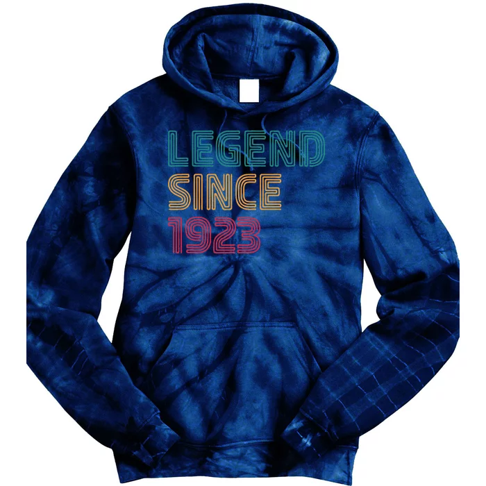 Legend Since 1923 100 Year Old Born In 1923 100th Birthday Tie Dye Hoodie