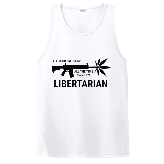 Libertarian Since 1971 All Your Freedoms All The Time Performance Tank