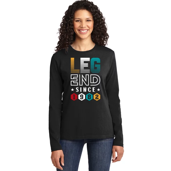 Legend Since 1982 40th Birthday Celebration Ladies Long Sleeve Shirt