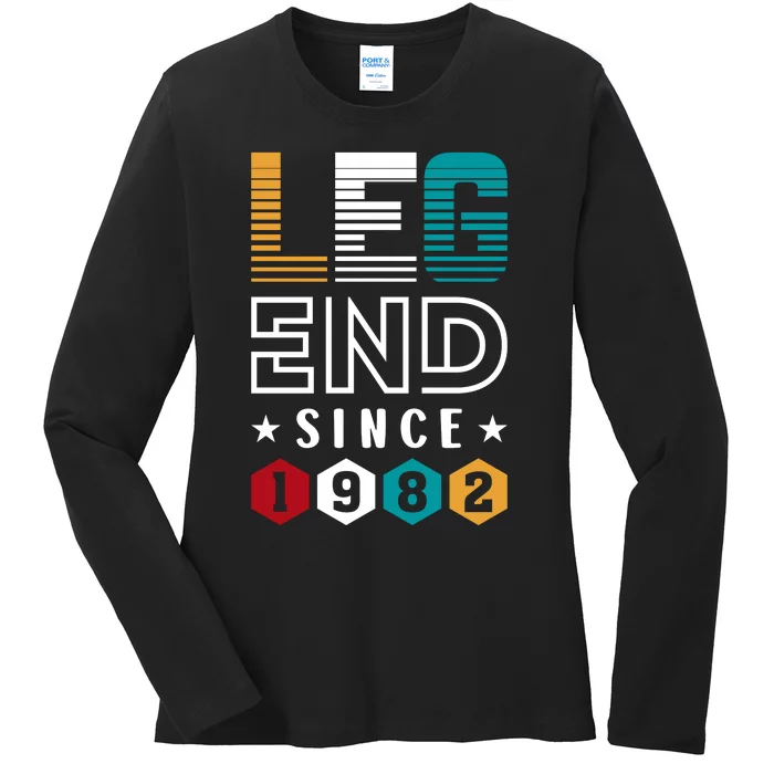 Legend Since 1982 40th Birthday Celebration Ladies Long Sleeve Shirt