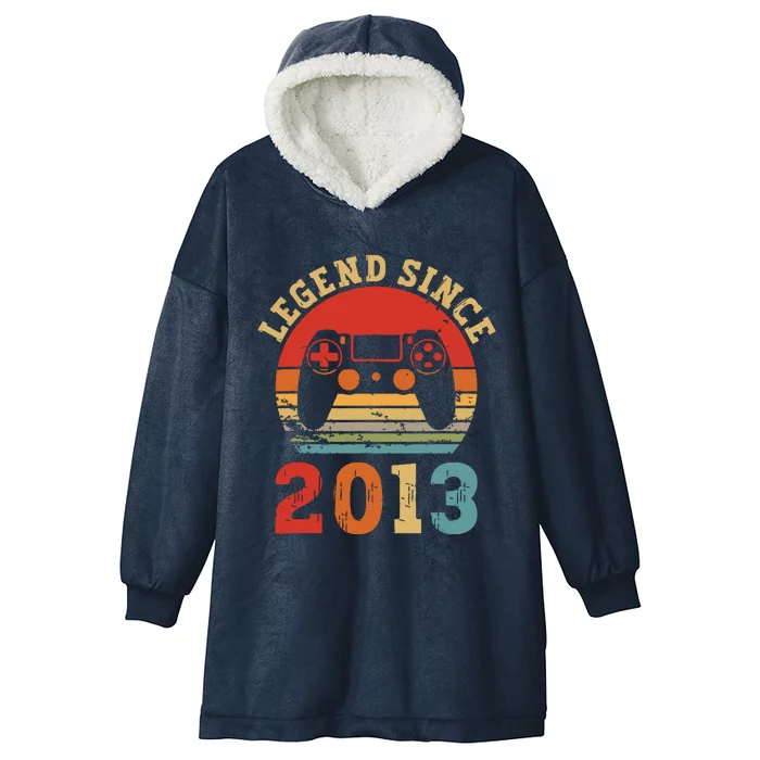 Legend Since 2013 10 Year Retro Vintage Gaming 10th Birthday Hooded Wearable Blanket