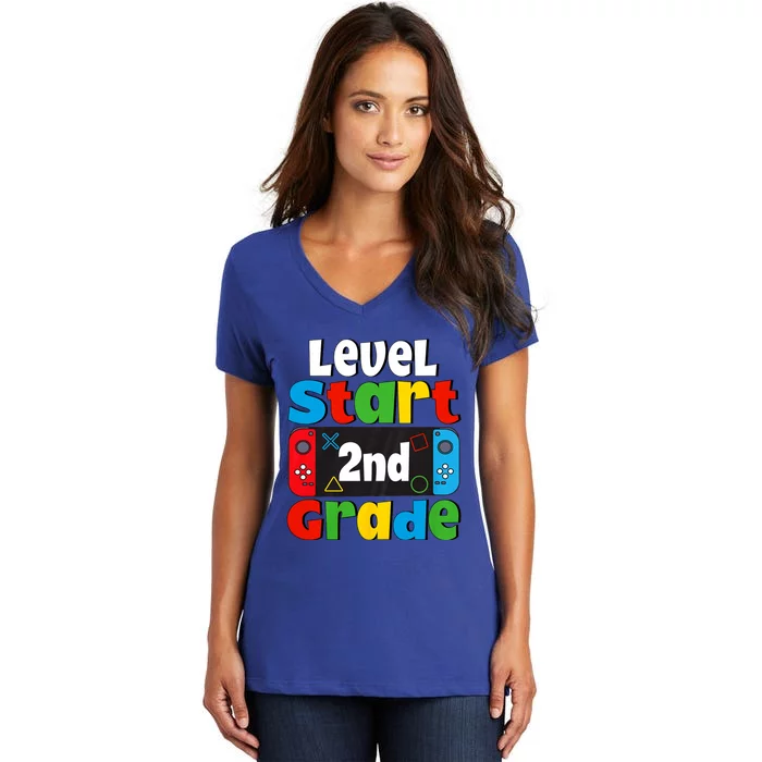 Level Start 2nd Grade Gaming Women's V-Neck T-Shirt