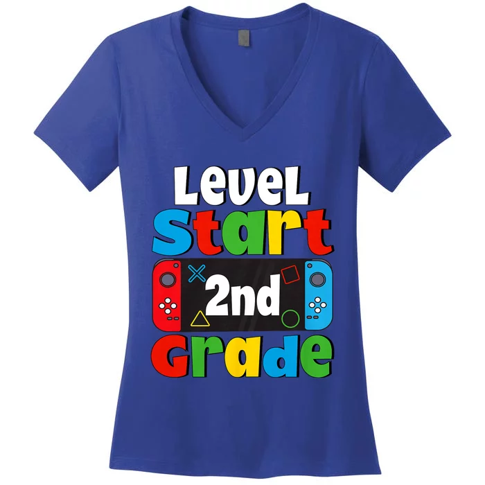 Level Start 2nd Grade Gaming Women's V-Neck T-Shirt