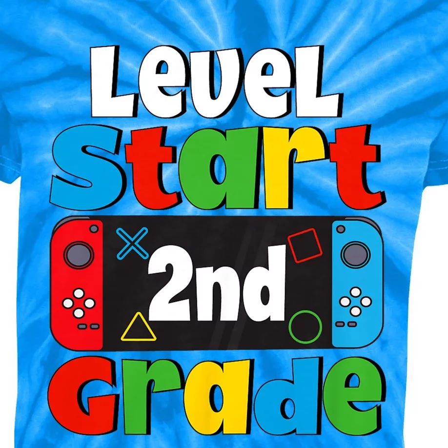 Level Start 2nd Grade Gaming Kids Tie-Dye T-Shirt