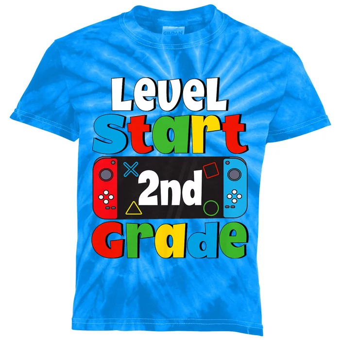 Level Start 2nd Grade Gaming Kids Tie-Dye T-Shirt