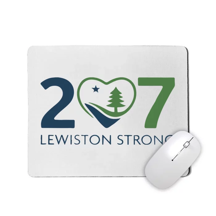 Lewiston Strong 207 Fundraiser Maine Flag In Heart Mousepad