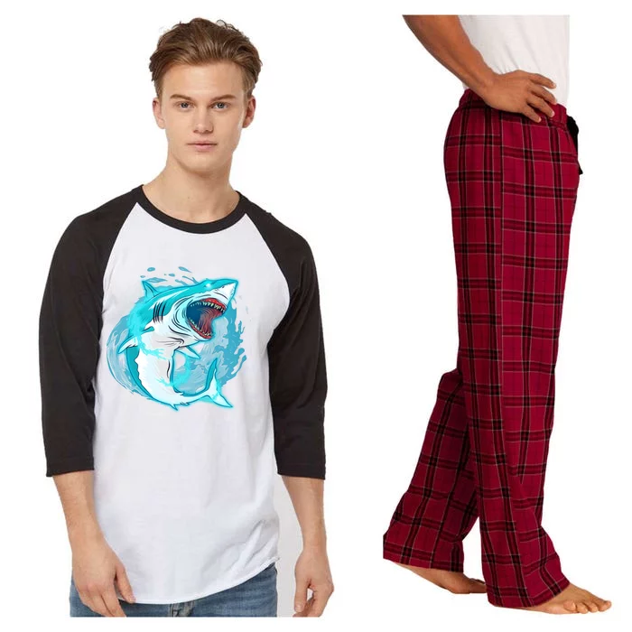 Leaping Shark Attack Raglan Sleeve Pajama Set