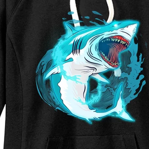 Leaping Shark Attack Women's Fleece Hoodie